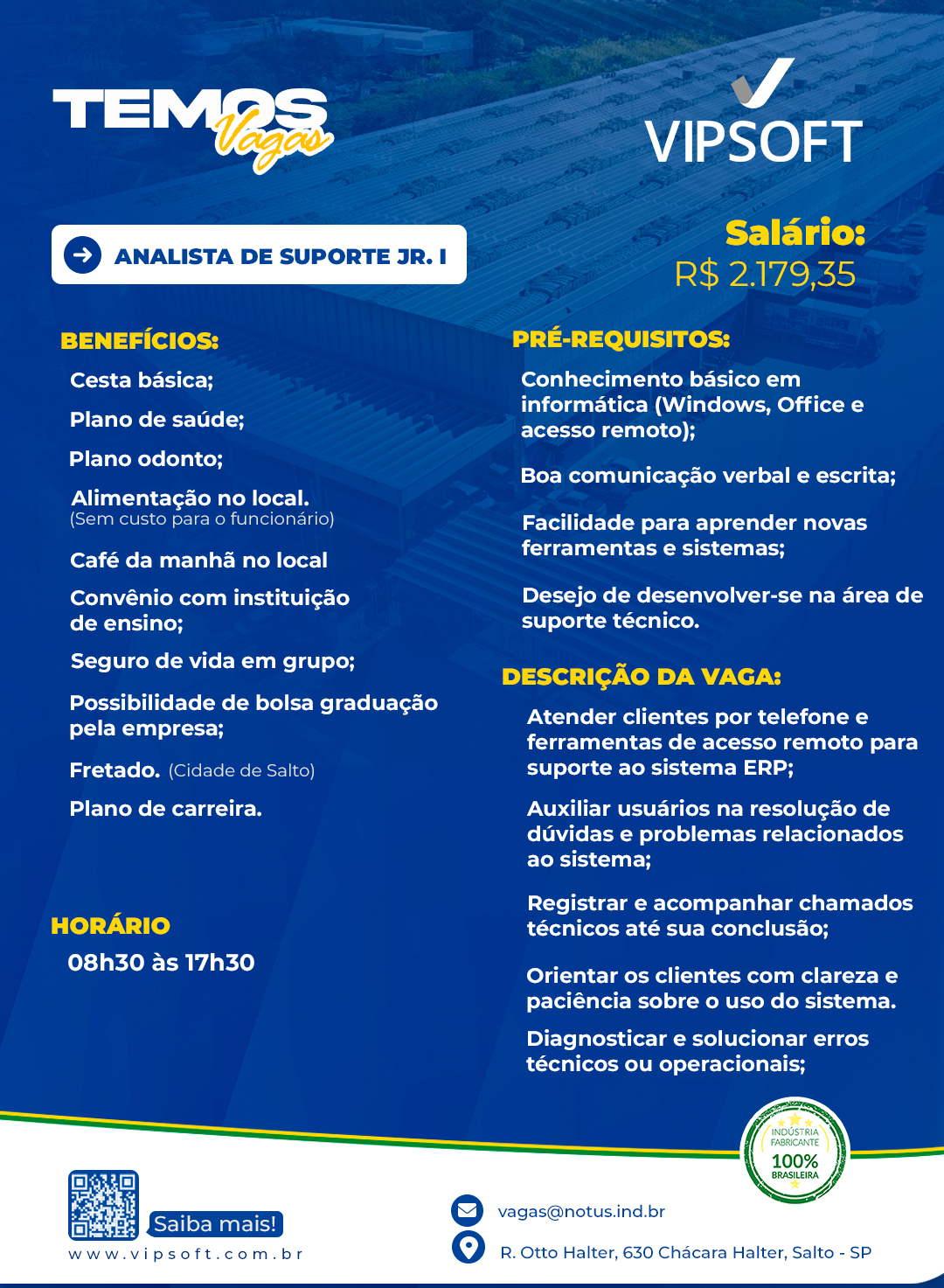 Flyer Analista de Suporte