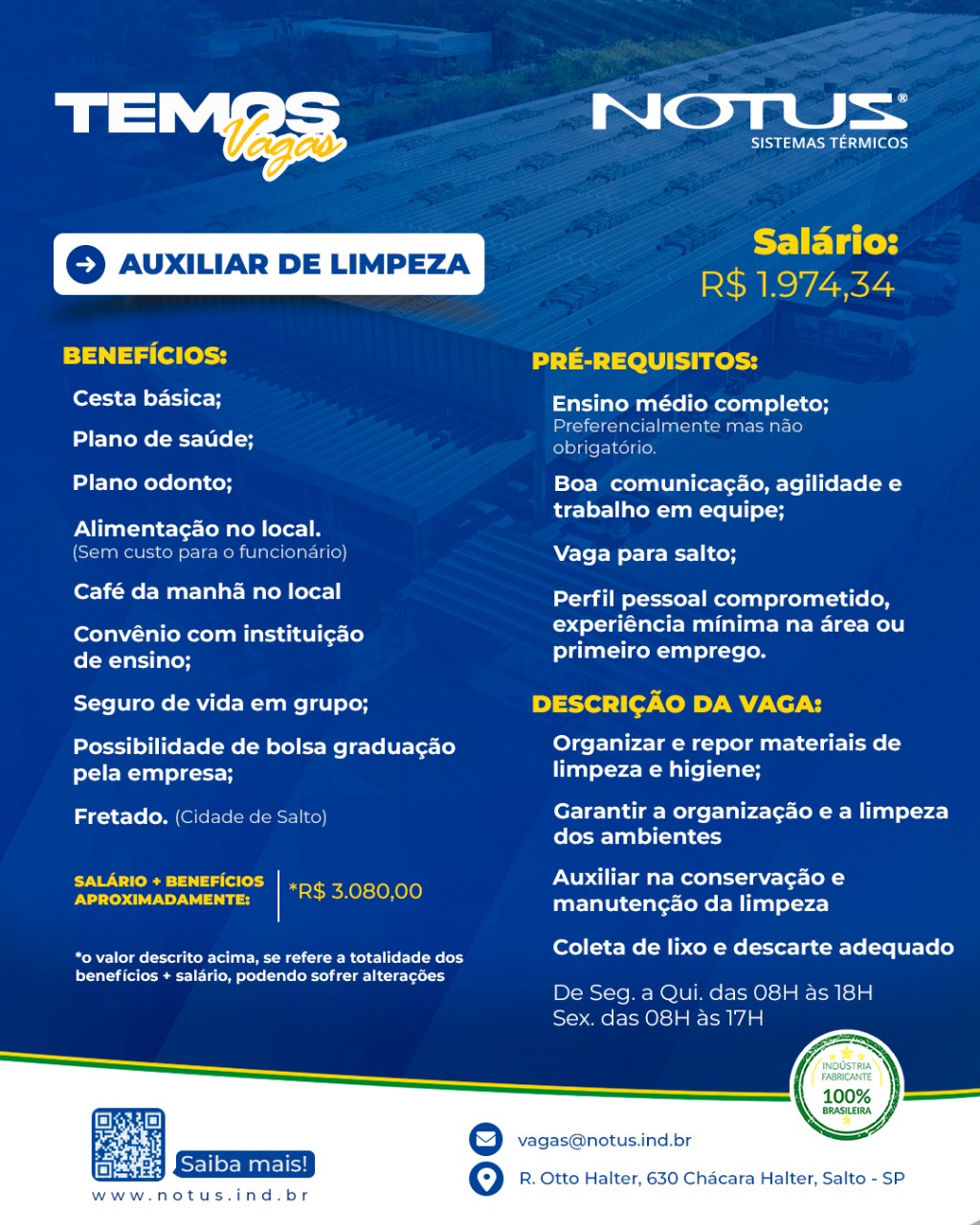 Flyer Auxiliar de Limpeza