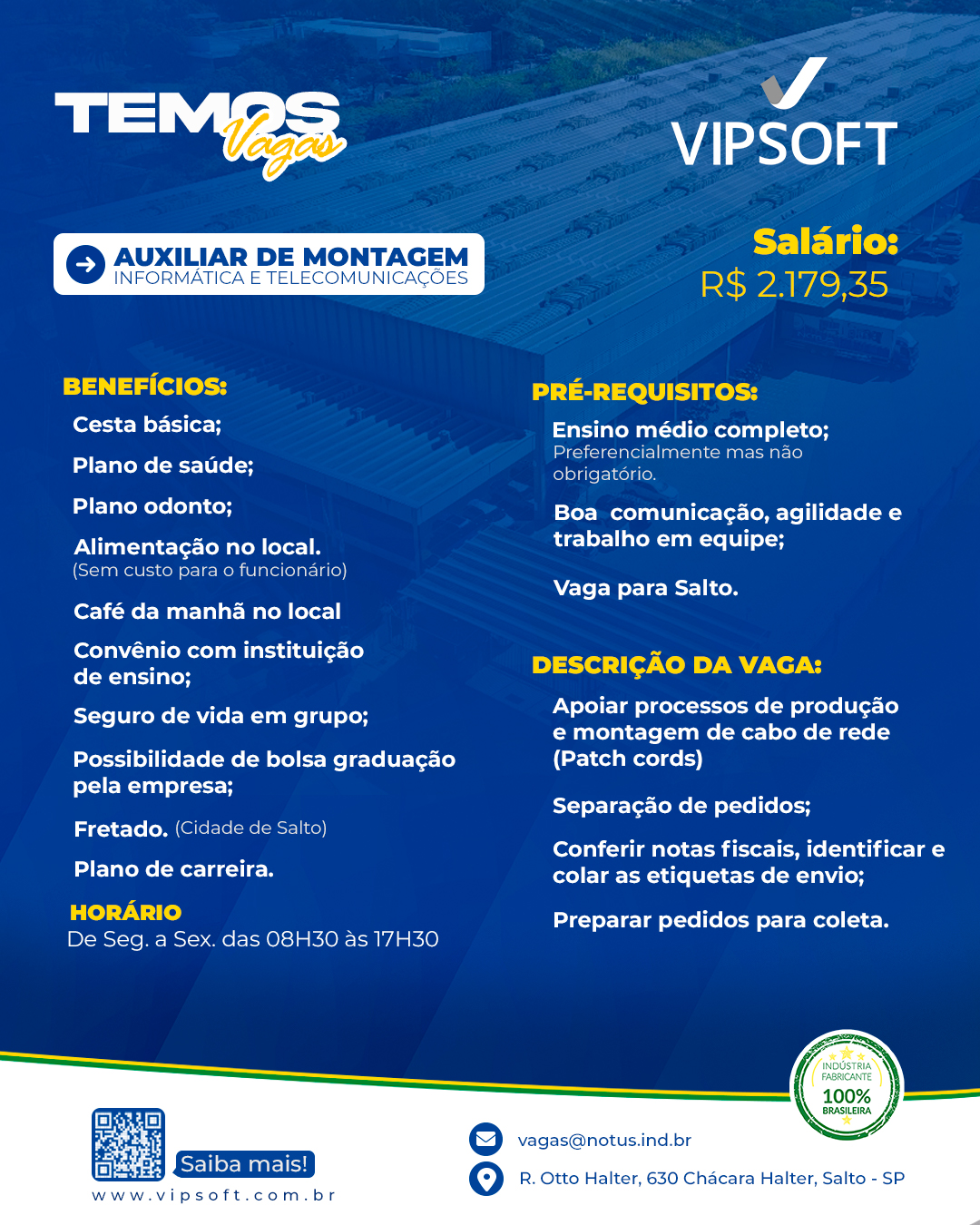 Flyer Auxiliar de montagem